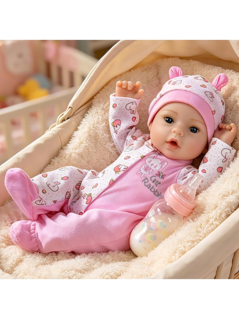 18-Inch Light Pink Reborn Baby Dolls Boy Realistic Baby Cloth Body Kids Ages 3+